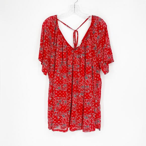 Siren Lily Short Sleeve V-Neck Peasant Top Size 2X - Picture 1 of 7